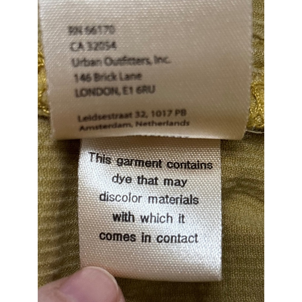 Anthropologie Pilcro High Rise Corduroy Flare Pants Mustard Yellow Gold W‎ 34 - Picture 8 of 9